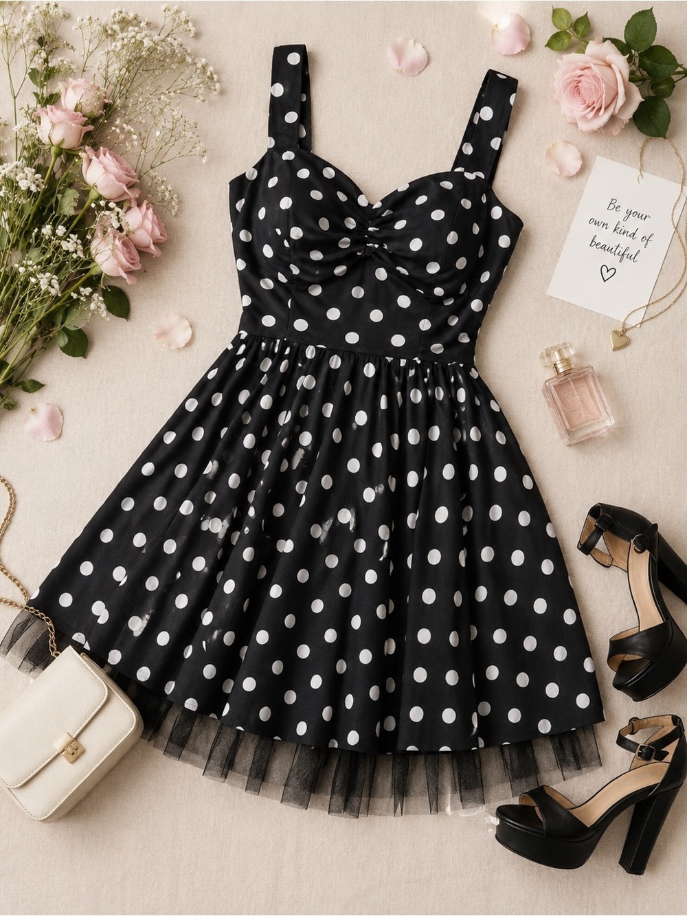 Hot Topic Black with White Polka Dot Swing Dress Size XS  *Like New* 🖤 - Picture 15 of 15